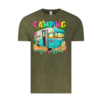 Vintage Olive camping is my happy place Vintage Tee - texasbilliewilder