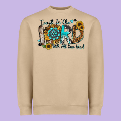 Trust In The Lord With All Your Heart Heavyweight Sweatshirt Designed By Zillion Design Studio