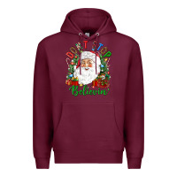 Burgundy Don't stop believin' Premium Hoodie - NancyCooperArtShop