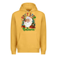Mustard Don't stop believin' Premium Hoodie - NancyCooperArtShop