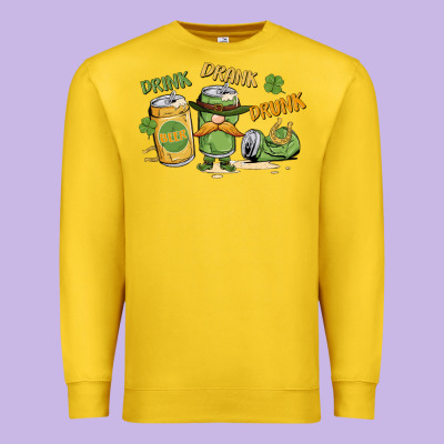 Deink Drank Drunk St. Patrick's Day Premium Sweatshirt Designed By Maliassmallbusiness