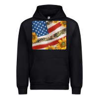 Black american flag sunflowers and canouflage print veteran mousepad Urban Hoodie - Jasminsmagicworld