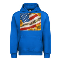 Cobalt american flag sunflowers and canouflage print veteran mousepad Urban Hoodie - Jasminsmagicworld