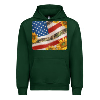 Forest Green american flag sunflowers and canouflage print veteran mousepad Urban Hoodie - Jasminsmagicworld
