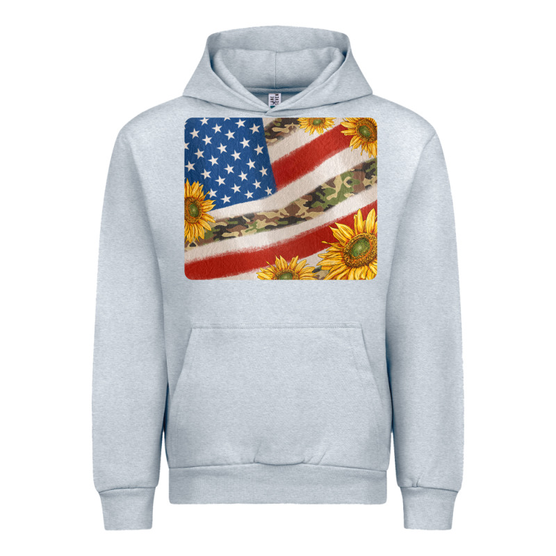 American Flag Sunflowers And Canouflage Print Veteran Mousepad Urban Hoodie by Jasminsmagicworld | Teevron
