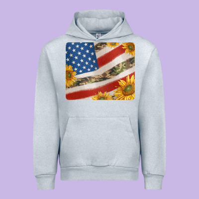 American Flag Sunflowers And Canouflage Print Veteran Mousepad Urban Hoodie Designed By Jasminsmagicworld