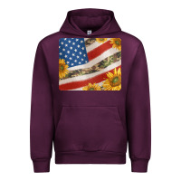 Mauve Wine american flag sunflowers and canouflage print veteran mousepad Urban Hoodie - Jasminsmagicworld