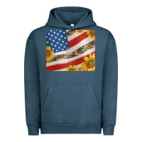 Pigment Midnight Navy american flag sunflowers and canouflage print veteran mousepad Urban Hoodie - Jasminsmagicworld