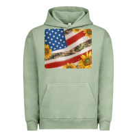 Pigment Oil Green american flag sunflowers and canouflage print veteran mousepad Urban Hoodie - Jasminsmagicworld