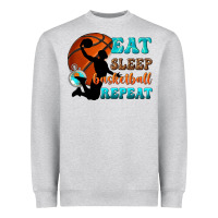 Heather Grey eat sleep basketball repeat Heavyweight Sweatshirt - texasbilliewilder