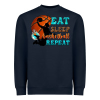 Navy eat sleep basketball repeat Heavyweight Sweatshirt - texasbilliewilder