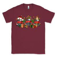 Burgundy christmas trucks Classic Tee - FaDigitalArtStudio