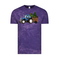 Cloud Purple Christmas farm tractor Vintage Tee - RanaPortraitStore