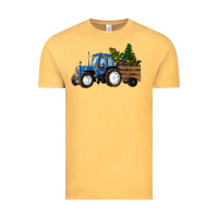 Vintage Mustard Christmas farm tractor Vintage Tee - RanaPortraitStore