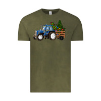 Vintage Olive Christmas farm tractor Vintage Tee - RanaPortraitStore