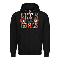 Black let's do this girls baseball Zipper Hoodie - Jasminsmagicworld