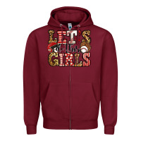 Burgundy let's do this girls baseball Zipper Hoodie - Jasminsmagicworld
