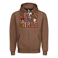 Chestnut let's do this girls baseball Zipper Hoodie - Jasminsmagicworld