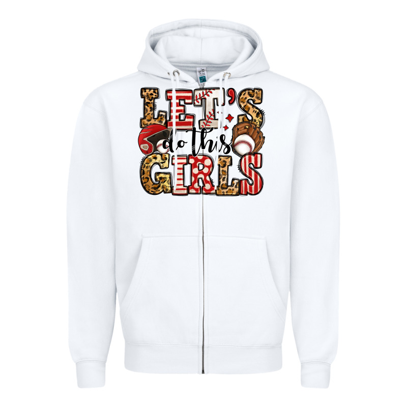 Let's Do This Girls Baseball Zipper Hoodie by Jasminsmagicworld | Teevron