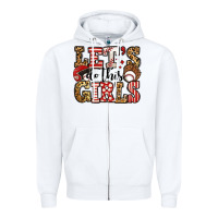 White let's do this girls baseball Zipper Hoodie - Jasminsmagicworld