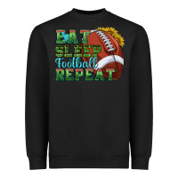 Black eat sleep football repeat Heavyweight Sweatshirt - texasbilliewilder
