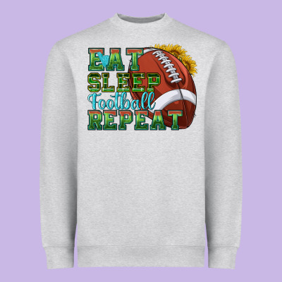 Heavyweight Sweatshirt eat sleep football repeat