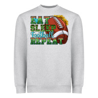 Heather Grey eat sleep football repeat Heavyweight Sweatshirt - texasbilliewilder