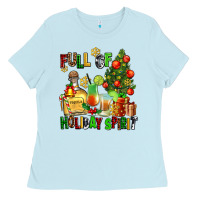 Baby Blue full of holiday spirit Ladies Tee - AdoDesignShop