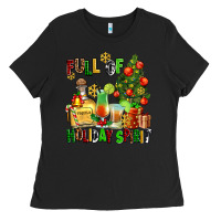 Black full of holiday spirit Ladies Tee - AdoDesignShop