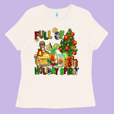 Full Of Holiday Spirit Ladies Tee Designed By Adodesignshop
