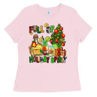 Bubblegum Pink full of holiday spirit Ladies Tee - AdoDesignShop