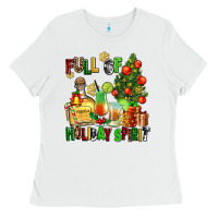 White full of holiday spirit Ladies Tee - AdoDesignShop