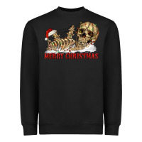 Black Merry christmas skeleton Heavyweight Sweatshirt - RanaPortraitStore