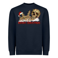Navy Merry christmas skeleton Heavyweight Sweatshirt - RanaPortraitStore