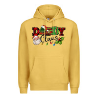 Antique Gold Daddy Claus Santa Christmas lights and holly Premium Hoodie - NancyCooperArtShop