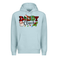 Blue Mist Daddy Claus Santa Christmas lights and holly Premium Hoodie - NancyCooperArtShop