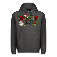 Charcoal Heather Daddy Claus Santa Christmas lights and holly Premium Hoodie - NancyCooperArtShop