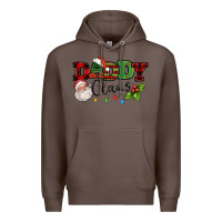 Coffee Daddy Claus Santa Christmas lights and holly Premium Hoodie - NancyCooperArtShop