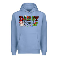 Colony Blue Daddy Claus Santa Christmas lights and holly Premium Hoodie - NancyCooperArtShop