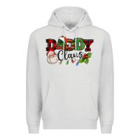Dove Grey Daddy Claus Santa Christmas lights and holly Premium Hoodie - NancyCooperArtShop