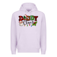 Lilac Daddy Claus Santa Christmas lights and holly Premium Hoodie - NancyCooperArtShop