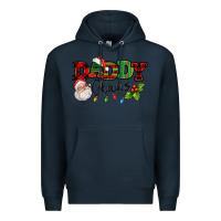 Navy Daddy Claus Santa Christmas lights and holly Premium Hoodie - NancyCooperArtShop