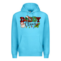Ocean Blue Daddy Claus Santa Christmas lights and holly Premium Hoodie - NancyCooperArtShop