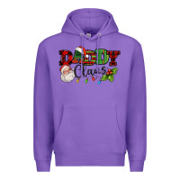 Purple Daddy Claus Santa Christmas lights and holly Premium Hoodie - NancyCooperArtShop
