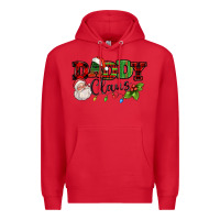 Red Daddy Claus Santa Christmas lights and holly Premium Hoodie - NancyCooperArtShop