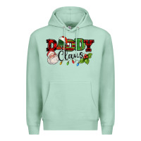 Seafoam Daddy Claus Santa Christmas lights and holly Premium Hoodie - NancyCooperArtShop