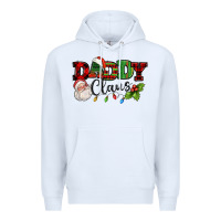 White Daddy Claus Santa Christmas lights and holly Premium Hoodie - NancyCooperArtShop