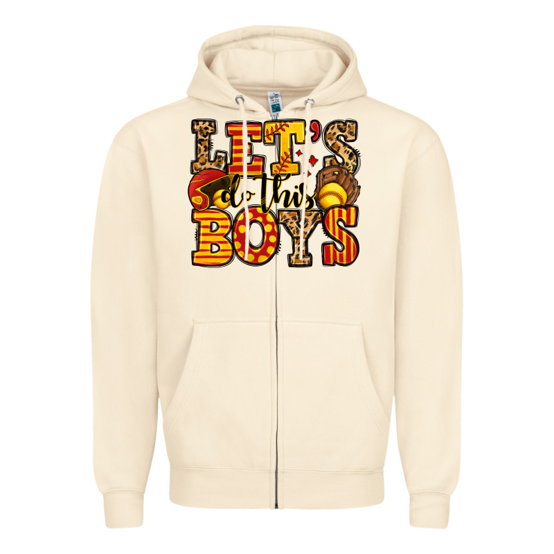 Let's Do This Boys Softball Zipper Hoodie by Jasminsmagicworld | Teevron