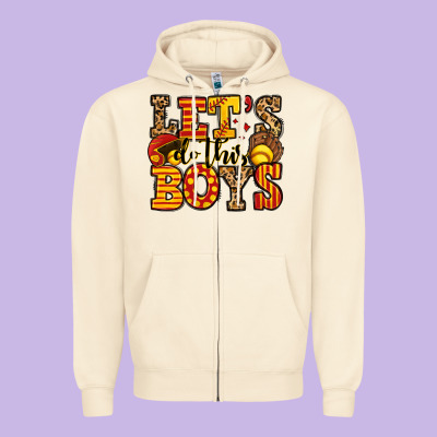 Let's Do This Boys Softball Zipper Hoodie Designed By Jasminsmagicworld