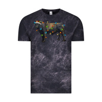 Cloud Black christmas black angus bull with christmas lights Vintage Tee - RanaPortraitStore